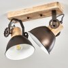 Lámpara de Techo Orny Antracita, Madera clara, 2 luces