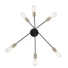 Globo BULB Lámpara de Techo Negro, 6 luces