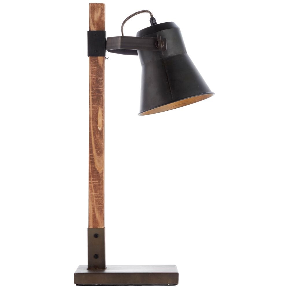 Lámpara de Mesa Brilliant Plow Madera oscura, Negro, 1 luz main product photo