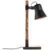 Lámpara de Mesa Brilliant Plow Madera oscura, Negro, 1 luz