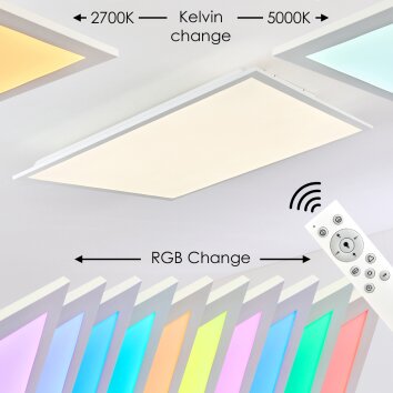 Antria Lámpara de Techo LED Blanca, 1 luz, Mando a distancia, Cambia de color