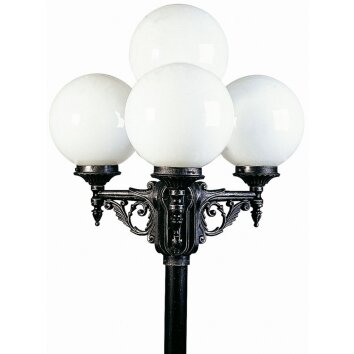 Albert 2051 Aplique para exterior Negro, Plata, 4 luces