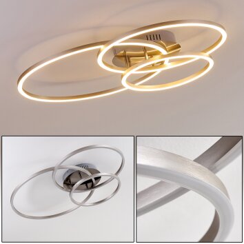 Chilkat Lámpara de Techo LED Níquel-mate, 1 luz