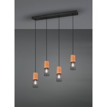 Trio Tosh Lámpara Colgante LED Negro, 4 luces