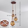 Lámpara Colgante Eslov Marrón, Color óxido, 3 luces