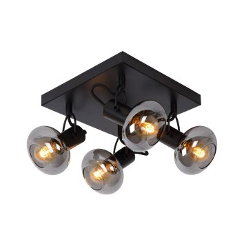 Foco de techo Lucide MADEE Negro, 4 luces