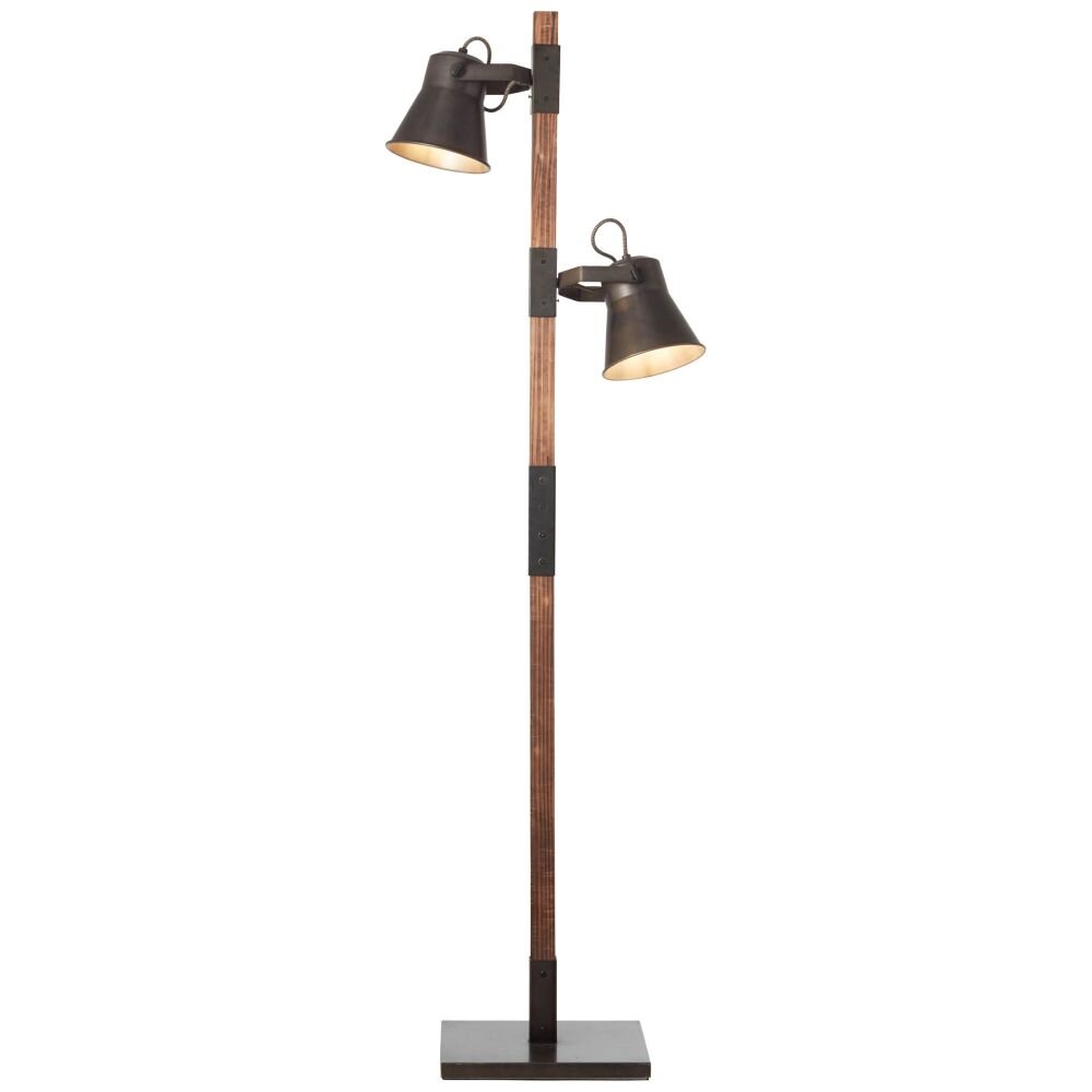 Lámpara de Pie Brilliant Plow Madera oscura, Negro, 2 luces main product photo
