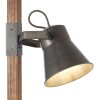 Lámpara de Pie Brilliant Plow Madera oscura, Negro, 2 luces