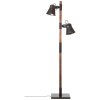 Lámpara de Pie Brilliant Plow Madera oscura, Negro, 2 luces