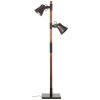 Lámpara de Pie Brilliant Plow Madera oscura, Negro, 2 luces