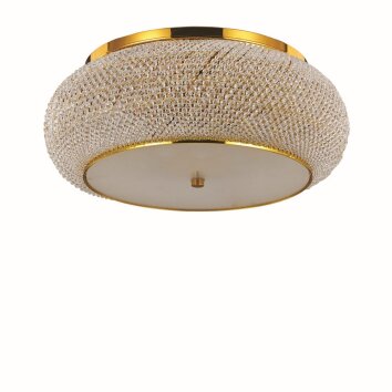 Ideal Lux PASHA Lámpara de Techo dorado, Aspecto de cristal, 10 luces