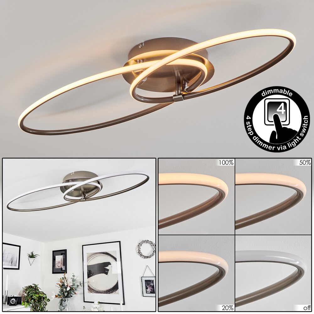 Harpeth Lámpara de Techo LED Níquel-mate, 1 luz main product photo