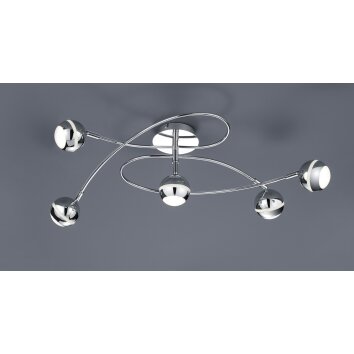 Trio-Leuchten Baloubet Lámpara de Techo LED Cromo, 5 luces