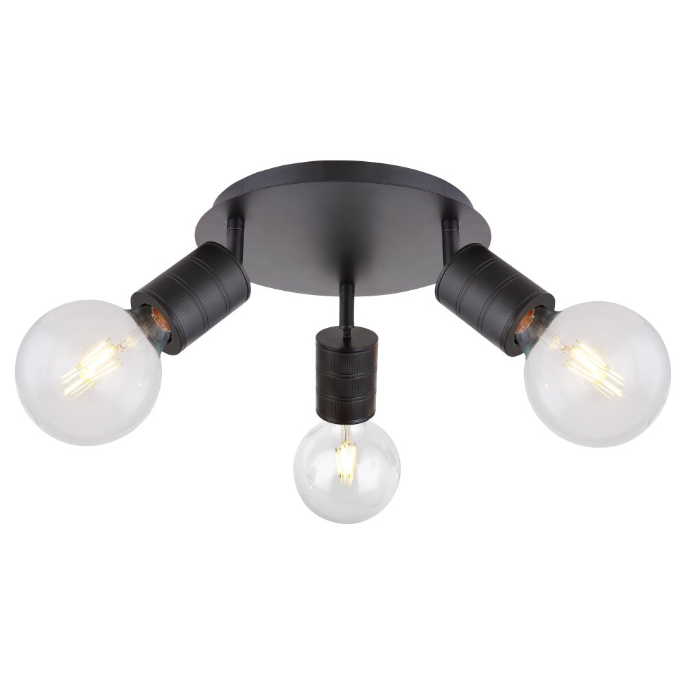 Globo HERMINE Proyector Negro, 3 luces main product photo