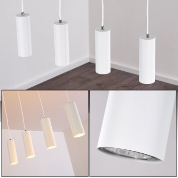 Zuoz Lámpara Colgante Blanca, 4 luces