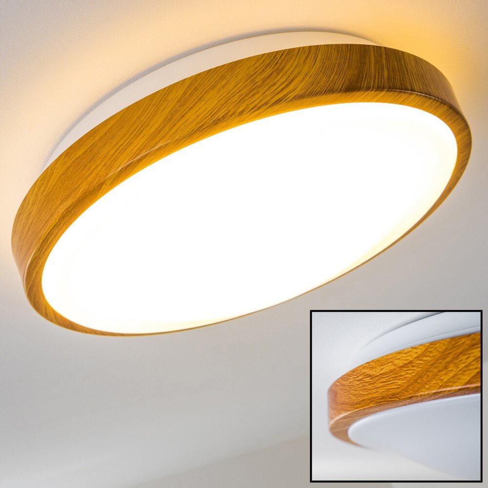 Sora Wood Lámpara de techo LED Madera clara, Blanca, 1 luz main product photo