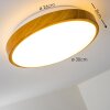 Sora Wood Lámpara de techo LED Madera clara, Blanca, 1 luz