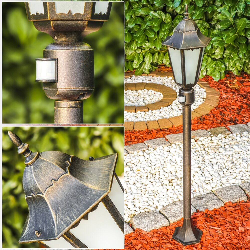 Hongkong Frost Lámpara de pie para exterior Marrón, oro, 1 luz, Sensor de movimiento main product photo