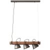 Lámpara Colgante Brilliant Plow Madera oscura, Negro, 3 luces