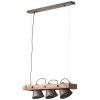 Lámpara Colgante Brilliant Plow Madera oscura, Negro, 3 luces