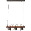 Lámpara Colgante Brilliant Plow Madera oscura, Negro, 3 luces