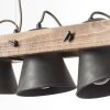 Lámpara Colgante Brilliant Plow Madera oscura, Negro, 3 luces