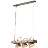 Lámpara Colgante Brilliant Plow Madera oscura, Negro, 3 luces
