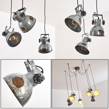Hora Lámpara Colgante Plata, 6 luces