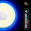 Brilliant Viktor Lámpara de Techo LED Plata, Blanca, 1 luz, Mando a distancia, Cambia de color