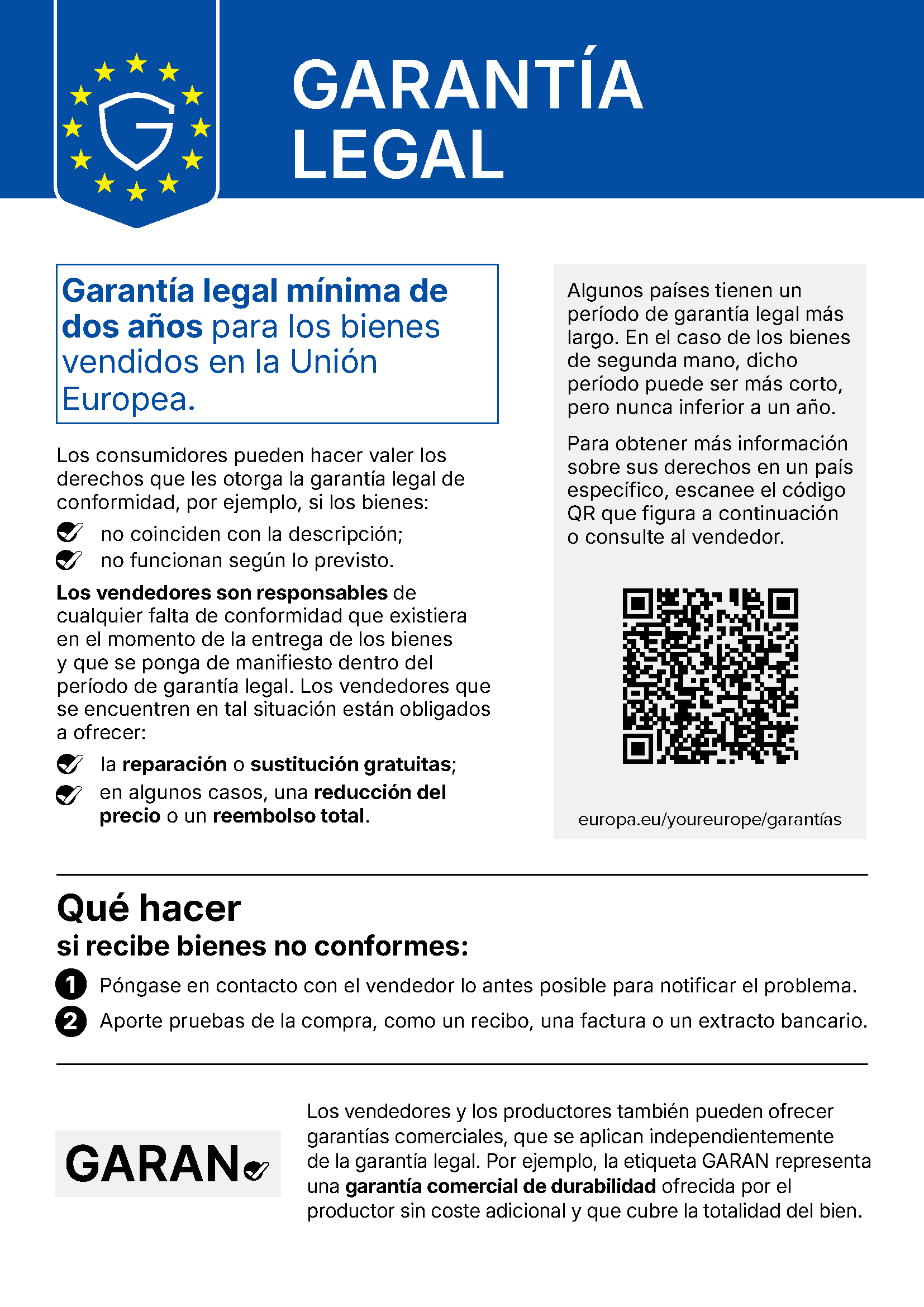 EU legal guarantee notice